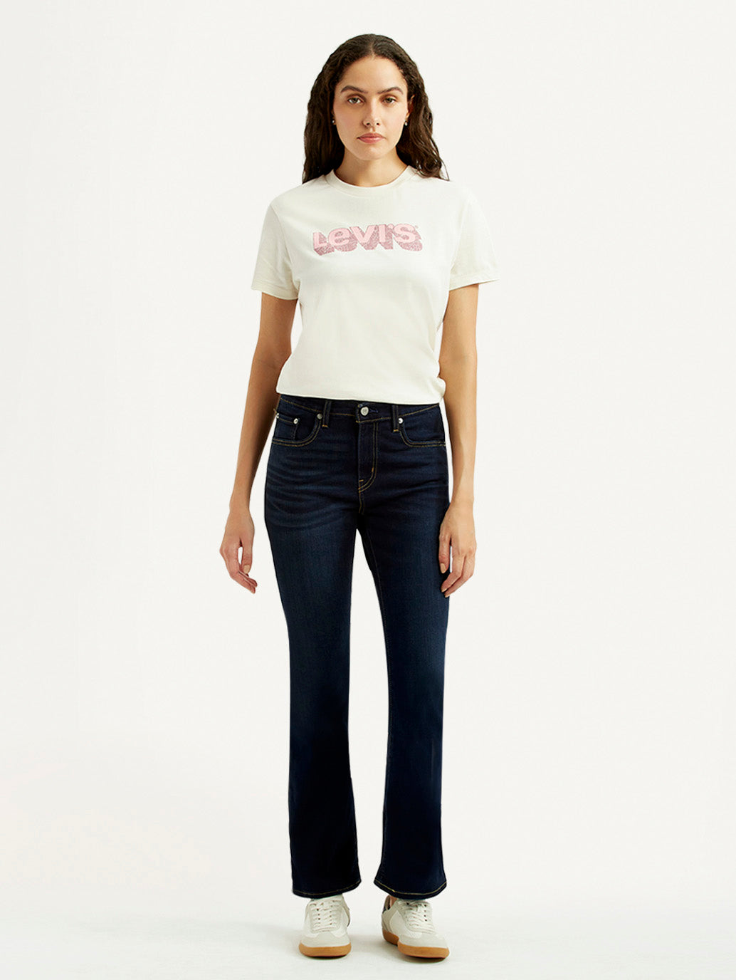 Women's 725 Navy Bootcut Fit High Rise Jeans - Front View