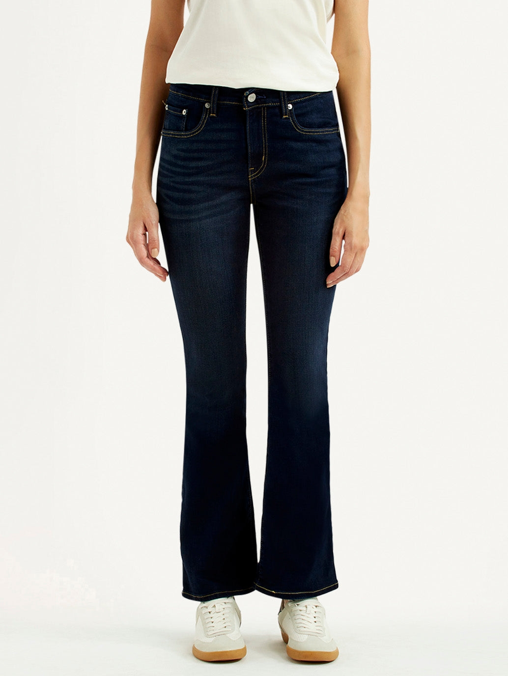 Women's 725 Navy Bootcut Fit High Rise Jeans - Front View