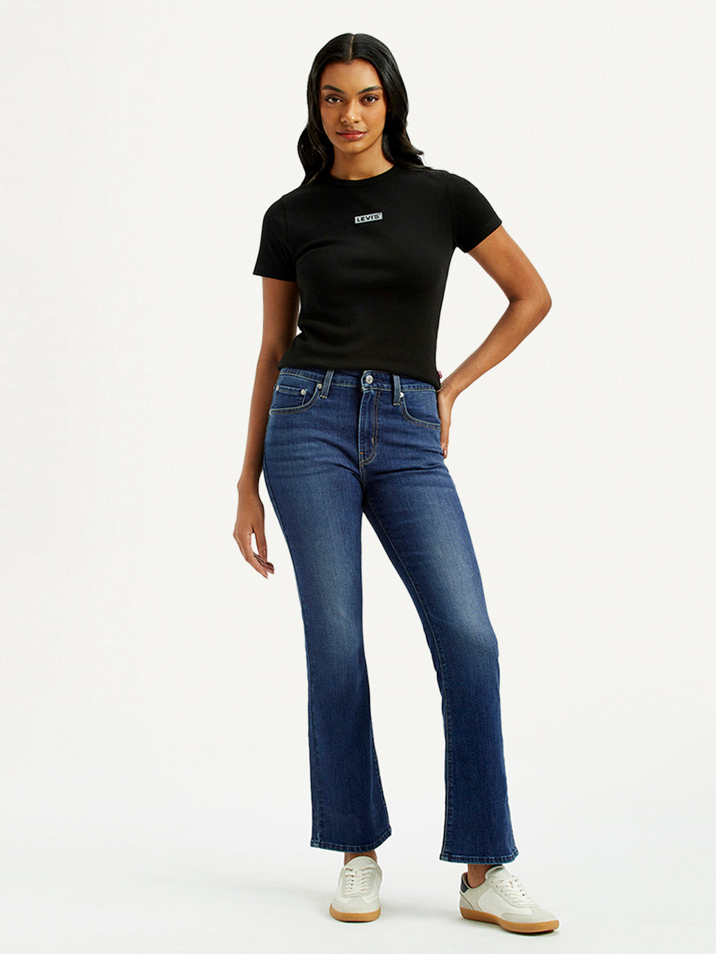 Women's 725 Dark Indigo Flared Fit High Rise Jeans - Front View