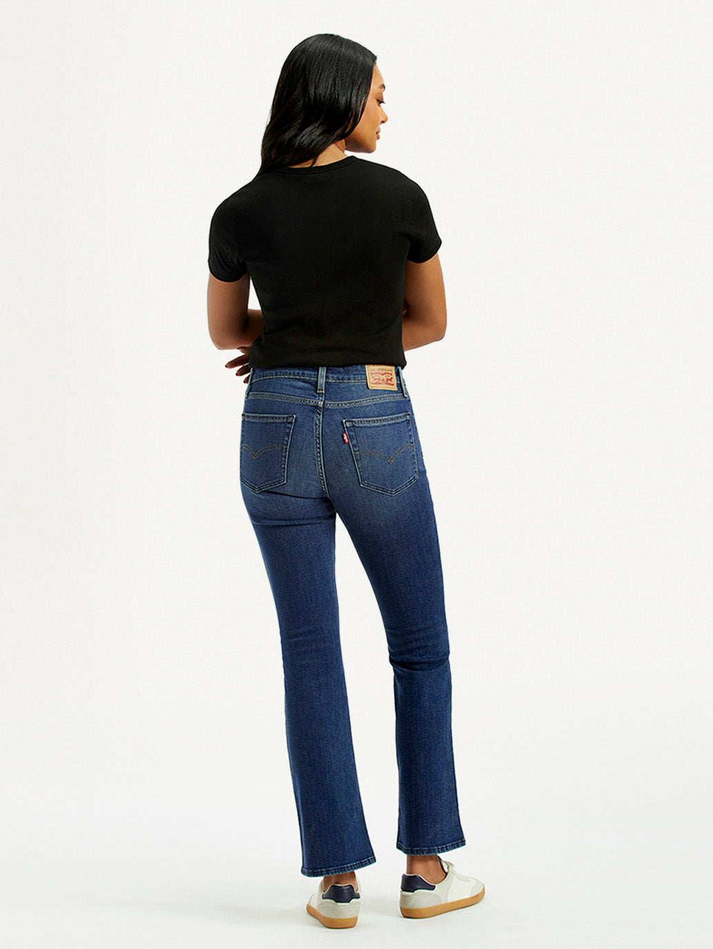 Women's 725 Dark Indigo Flared Fit High Rise Jeans - Back View