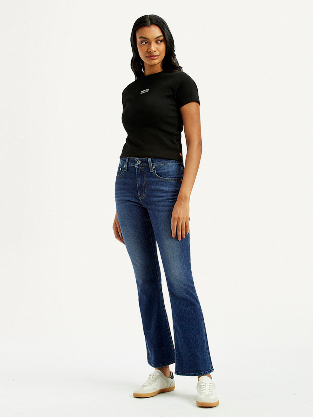 Women's 725 Dark Indigo Flared Fit High Rise Jeans - Side View