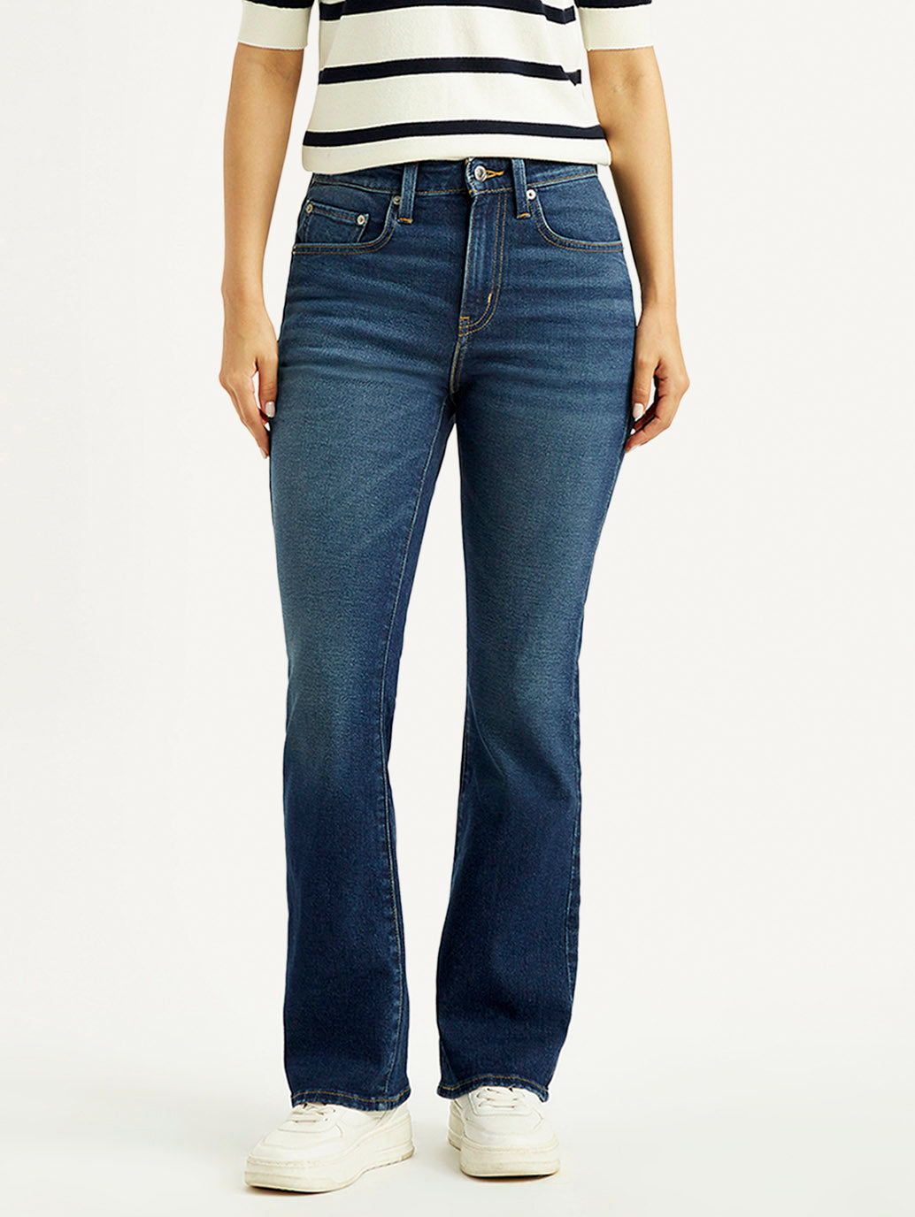 Women's 725 Dark Indigo Bootcut Fit High Rise Jeans - Front View