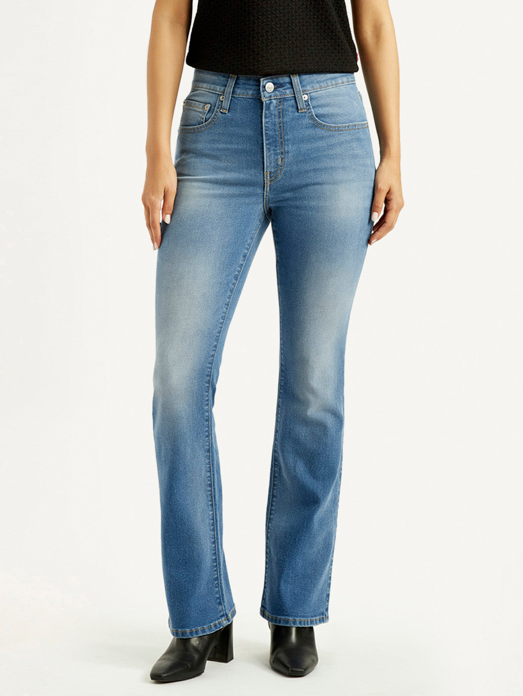 Women's 725 Med Indigo Bootcut Fit High Rise Jeans - Front View