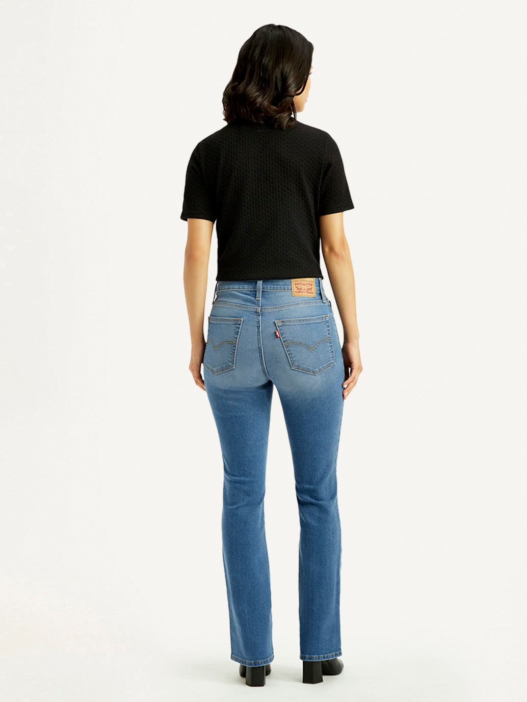 Women's 725 Med Indigo Bootcut Fit High Rise Jeans - Back View