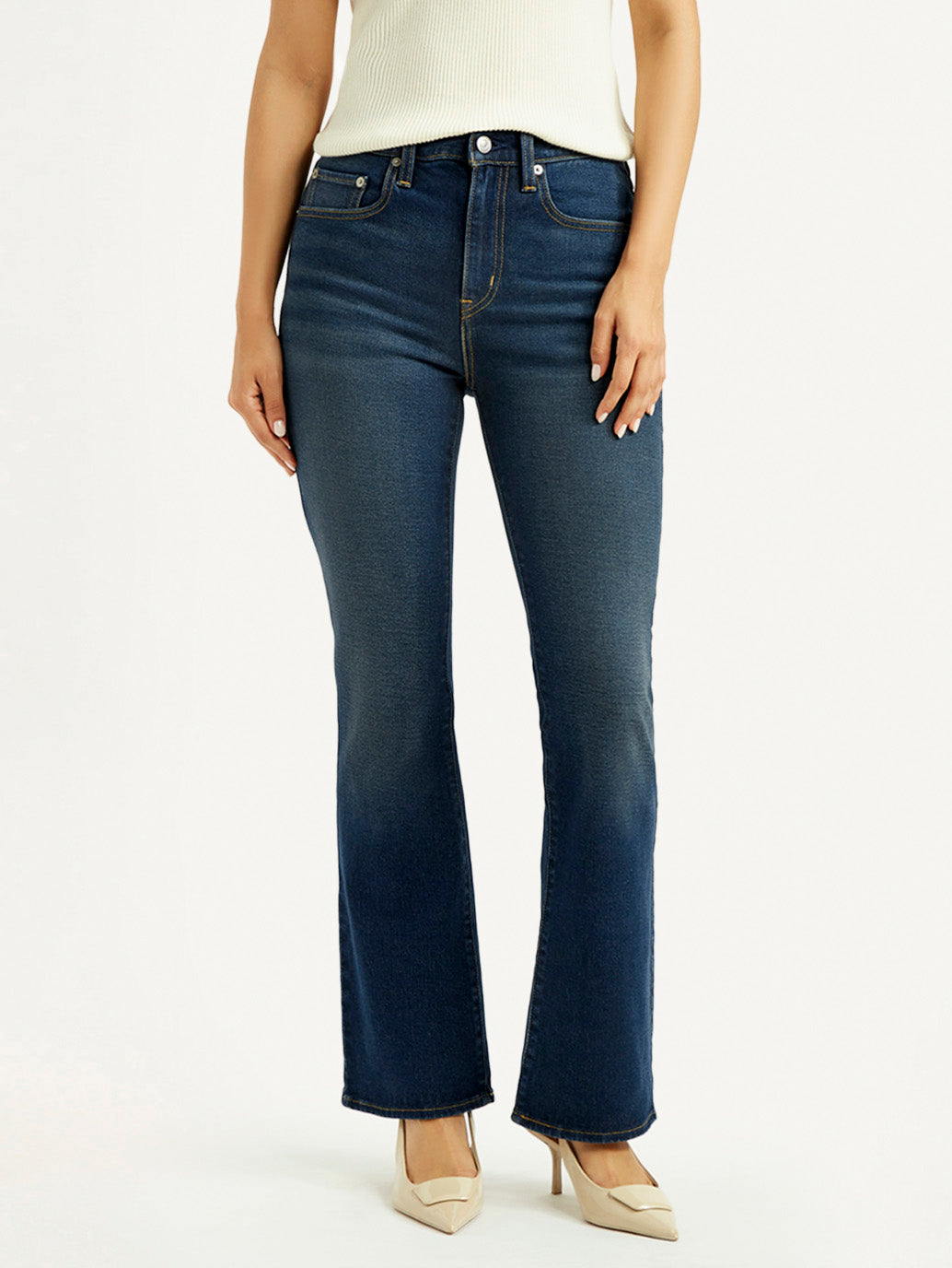 Women's 725 Dark Indigo Bootcut Fit High Rise Jeans - Front View
