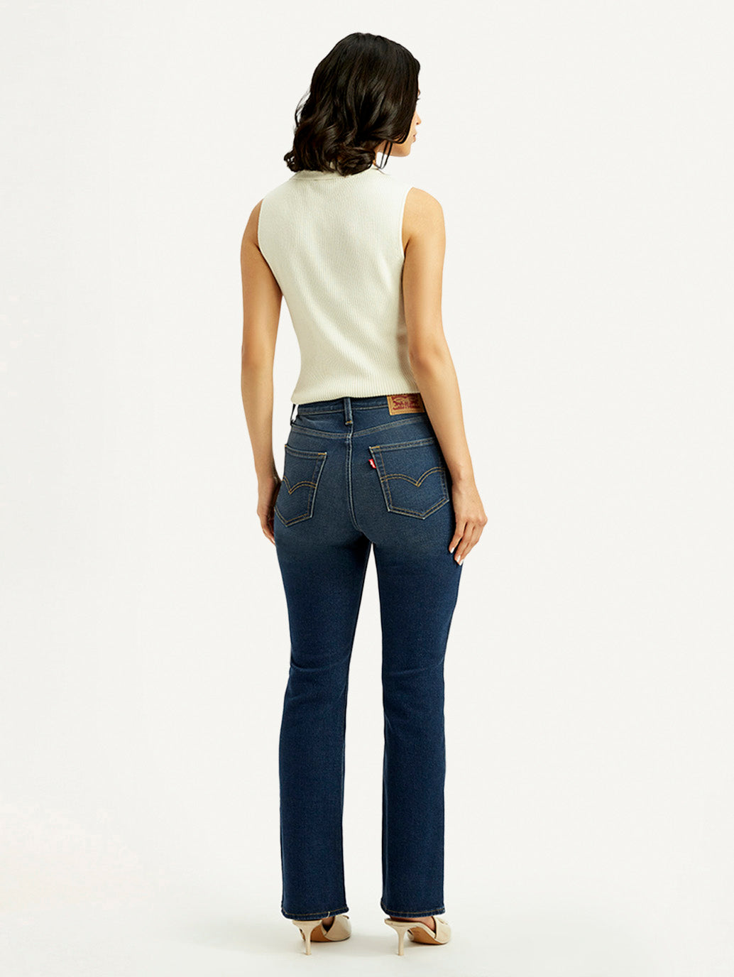Women's 725 Dark Indigo Bootcut Fit High Rise Jeans - Back View