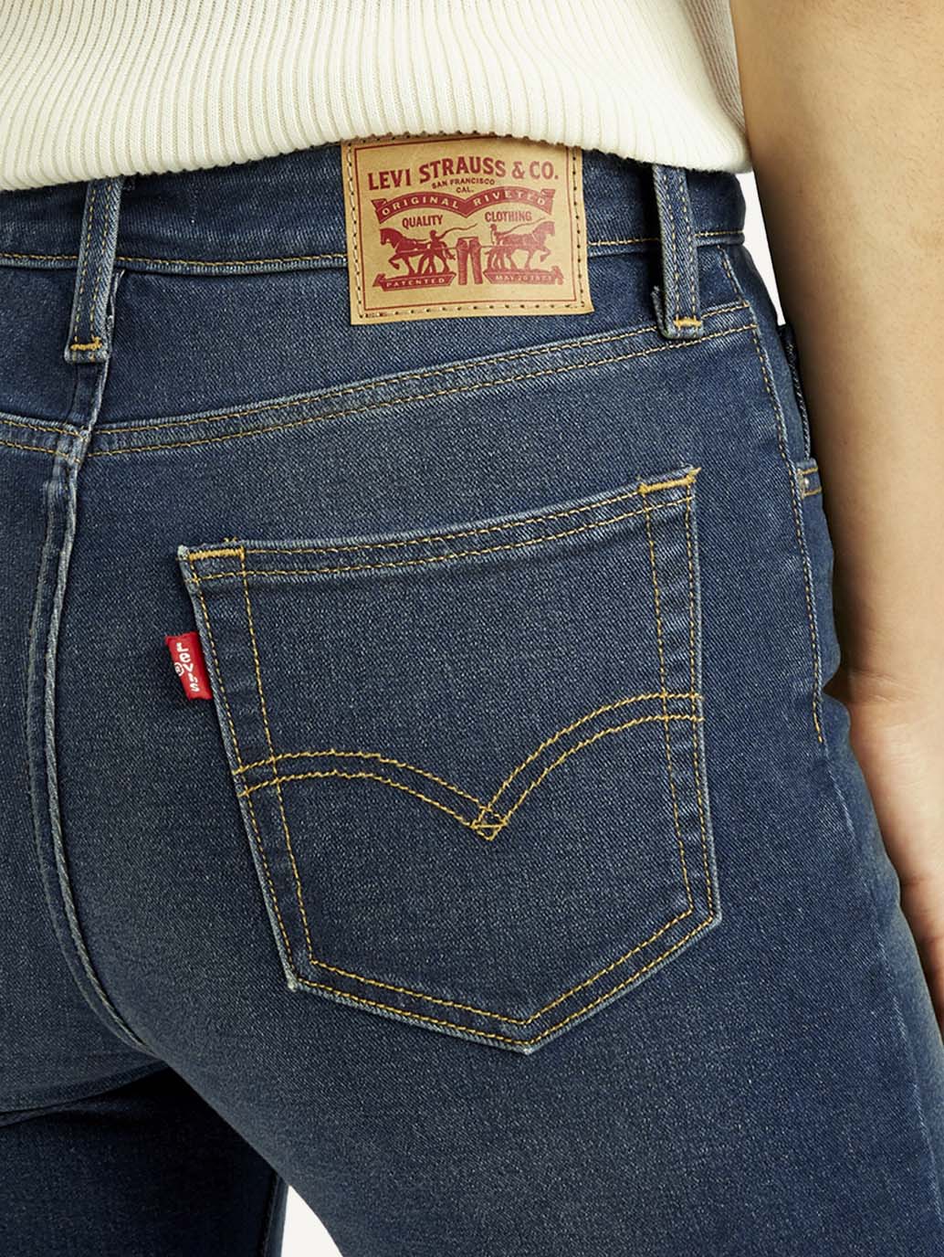 Women's 725 Dark Indigo Bootcut Fit High Rise Jeans - Detail View