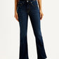 Women's 725 Navy Flared Fit High Rise Jeans - Front View