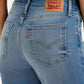 Women's 725 Blue Slim Bootcut Fit High Rise Jeans - Detail View