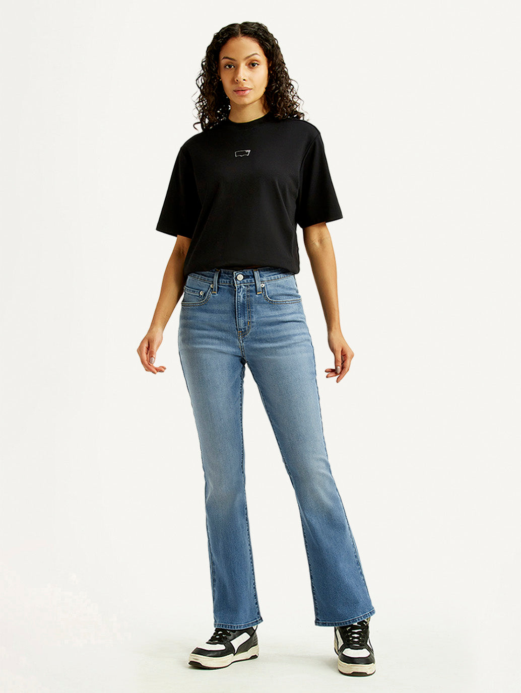 Women's 725 Blue Bootcut Fit High Rise Jeans - Front View