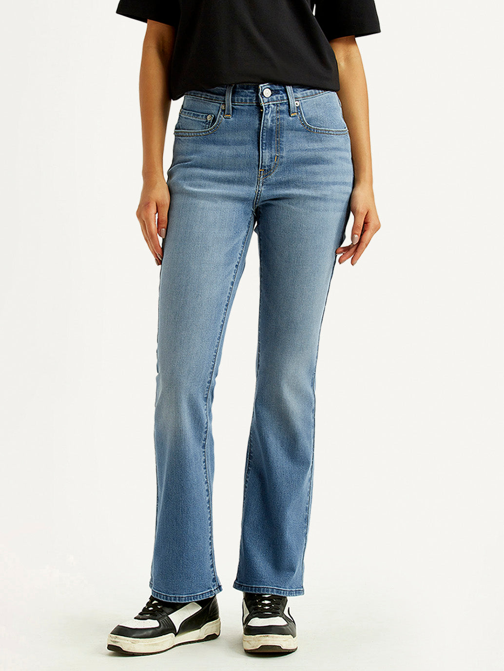 Women's 725 Blue Bootcut Fit High Rise Jeans - Front View