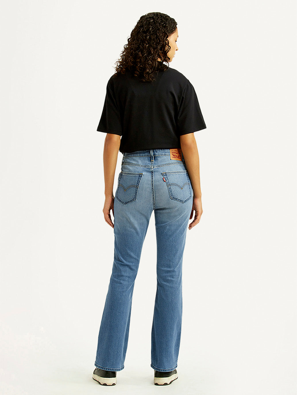 Women's 725 Blue Bootcut Fit High Rise Jeans - Back View