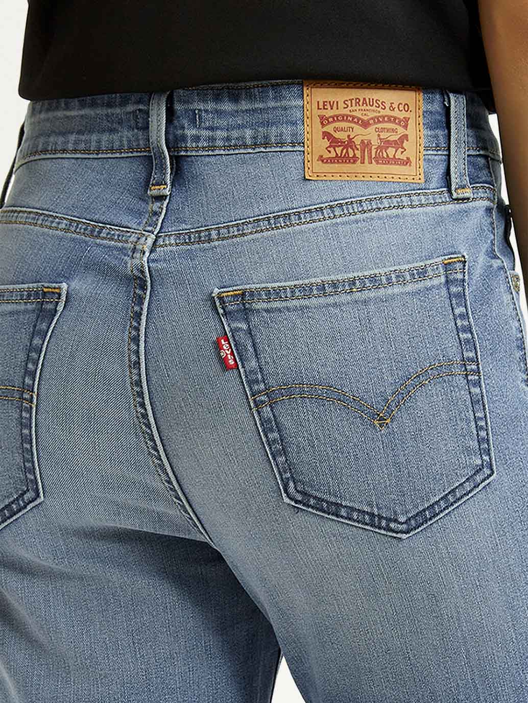 Women's 725 Blue Bootcut Fit High Rise Jeans - Detail View