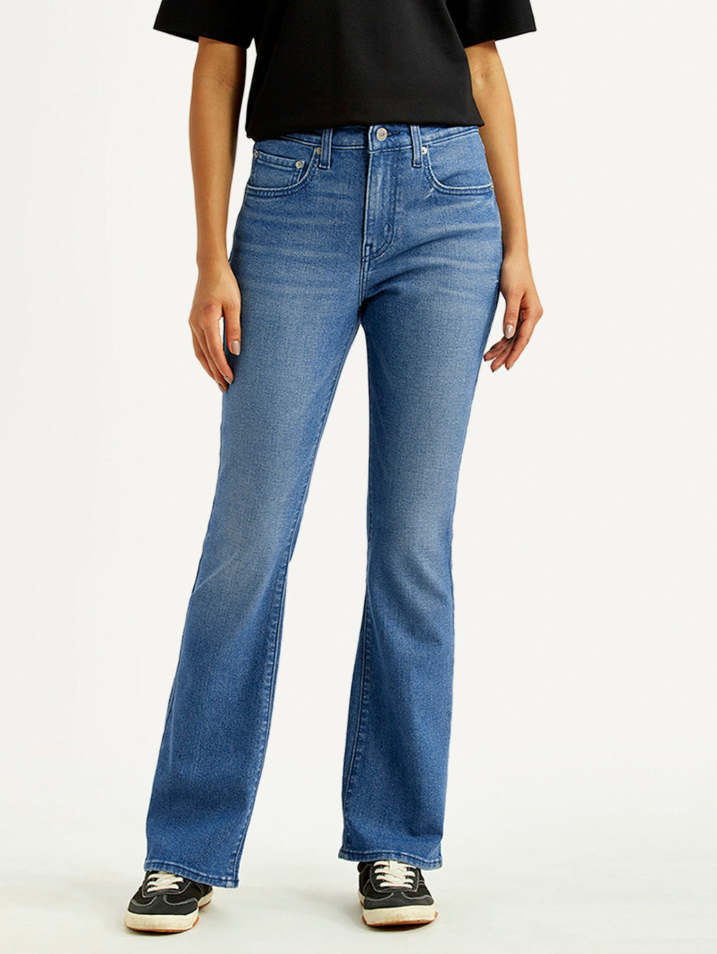 Women's 725 Blue Bootcut Fit High Rise Jeans - Front View