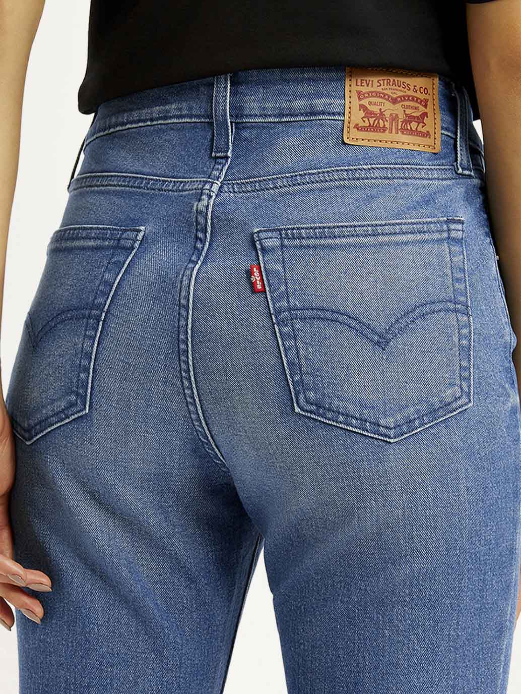 Women's 725 Blue Bootcut Fit High Rise Jeans - Detail View