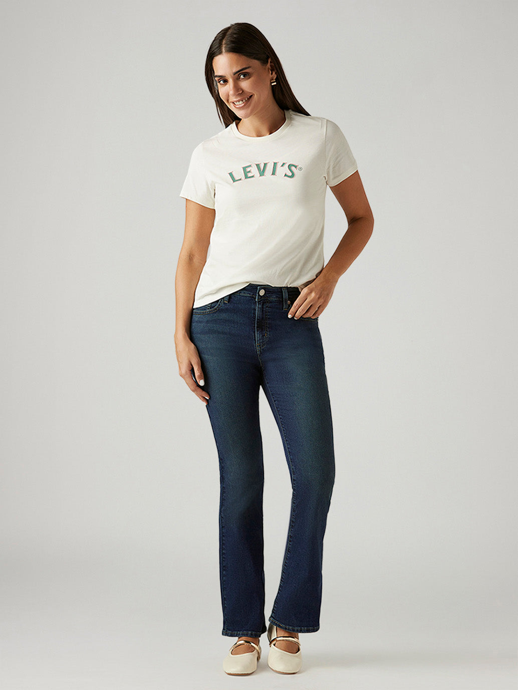 Women's 725 Dark Blue Bootcut Fit High Rise Jeans