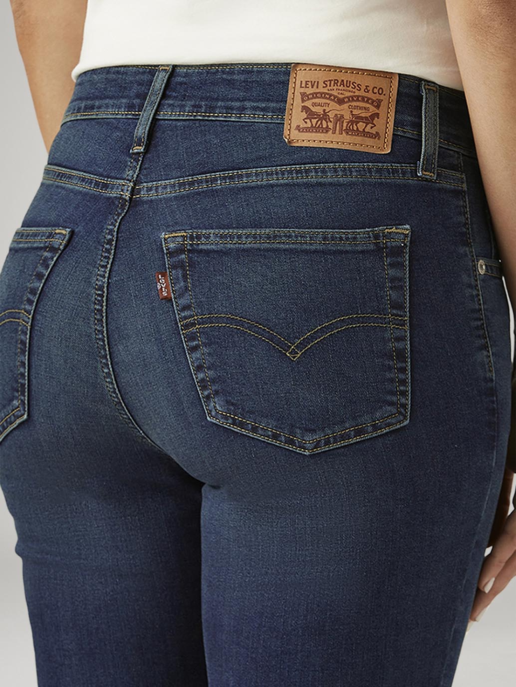 Women's 725 Dark Blue Bootcut Fit High Rise Jeans - 20 View