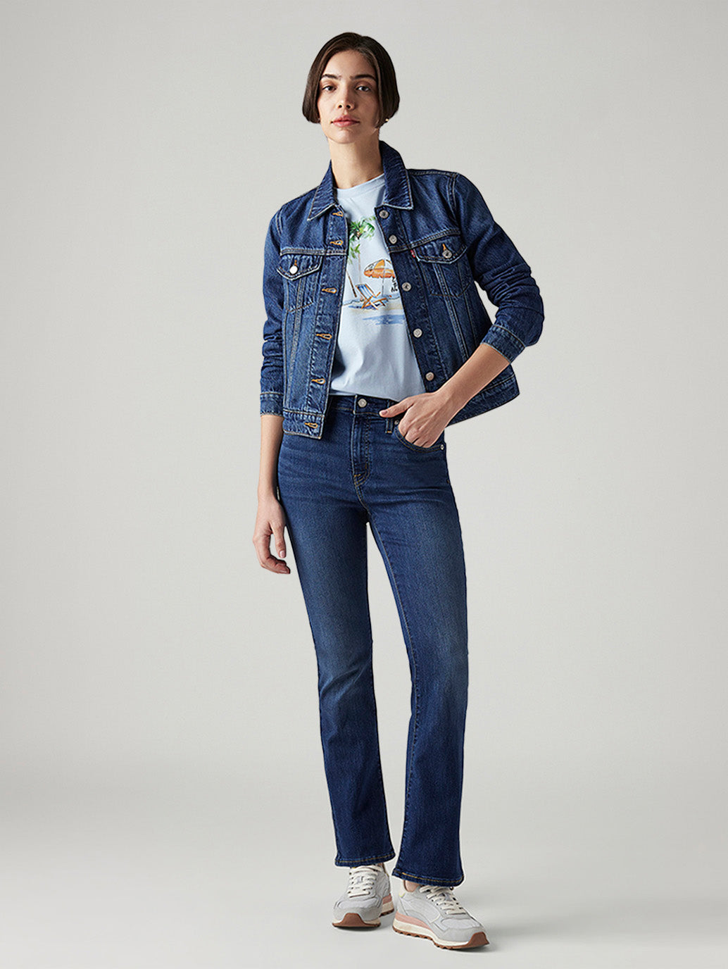 Women's 725 Blue Bootcut Fit High Rise Jeans