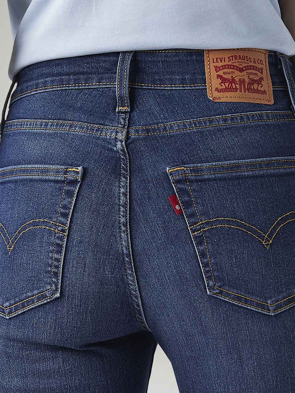 Women's 725 Blue Bootcut Fit High Rise Jeans - Detail View