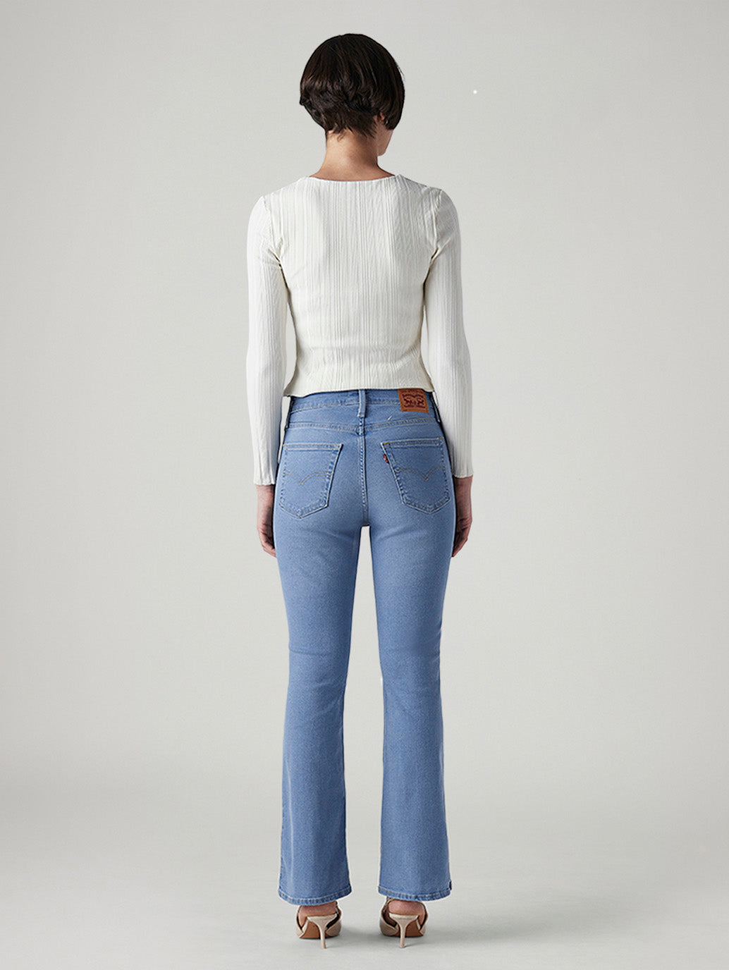 Women's 725 Light Blue Bootcut Fit High Rise Jeans - Back View