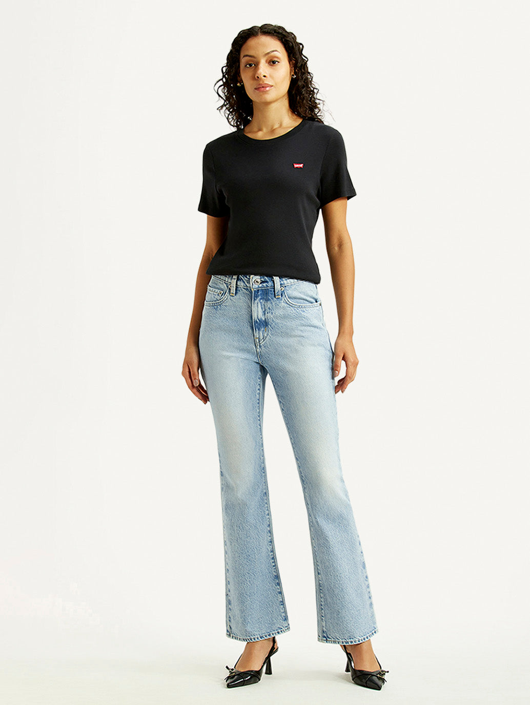 Women's 725 Light Indigo Bootcut Fit Mid Rise Jeans - Front View