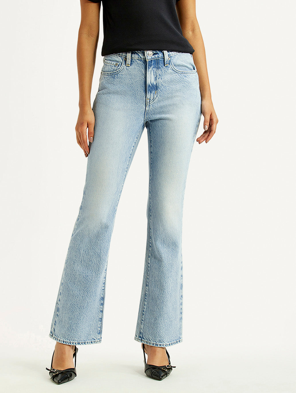 Women's 725 Light Indigo Bootcut Fit Mid Rise Jeans - Front View