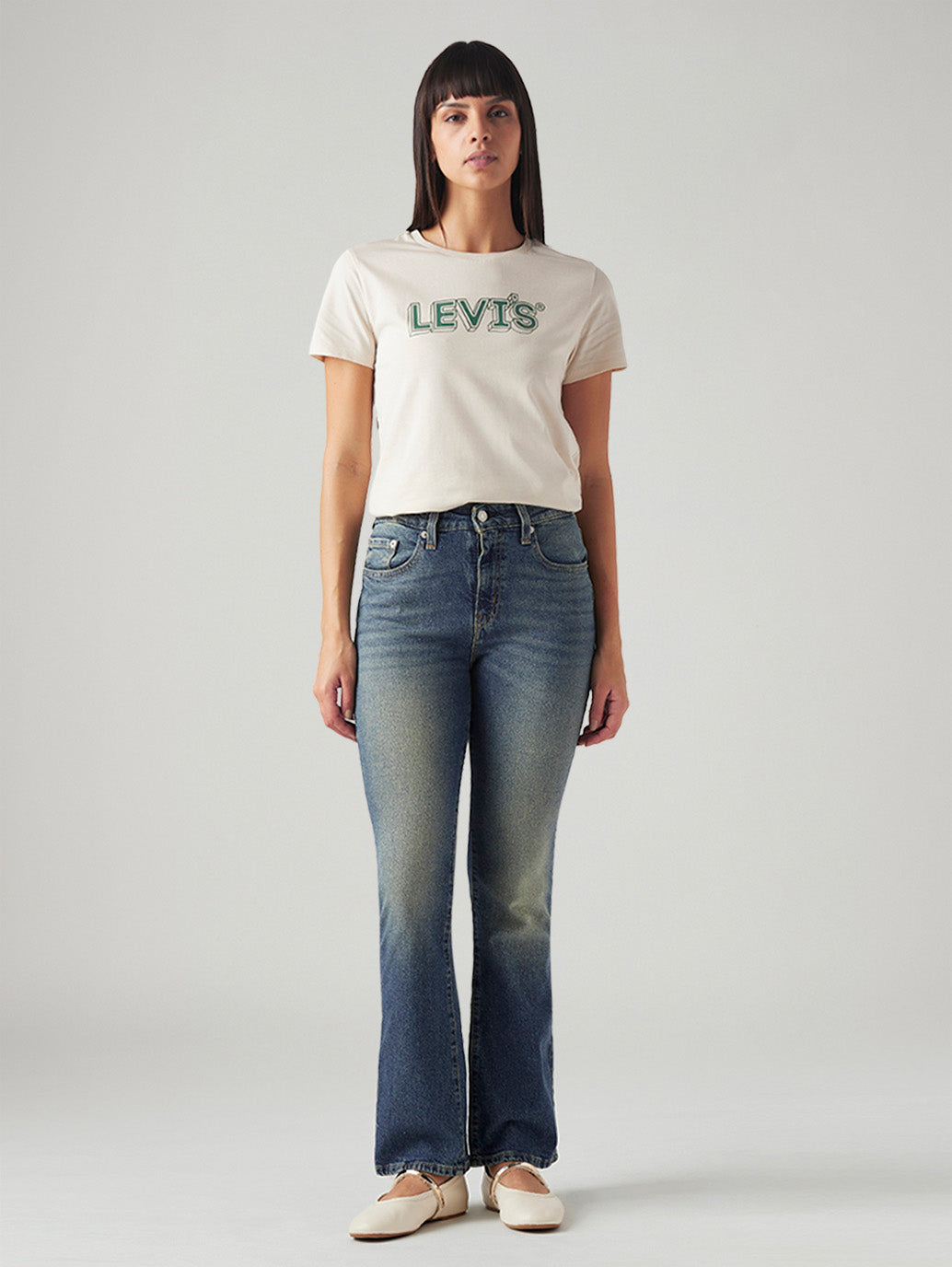 Women's 725 Blue Bootcut Fit High Rise Jeans - Front View