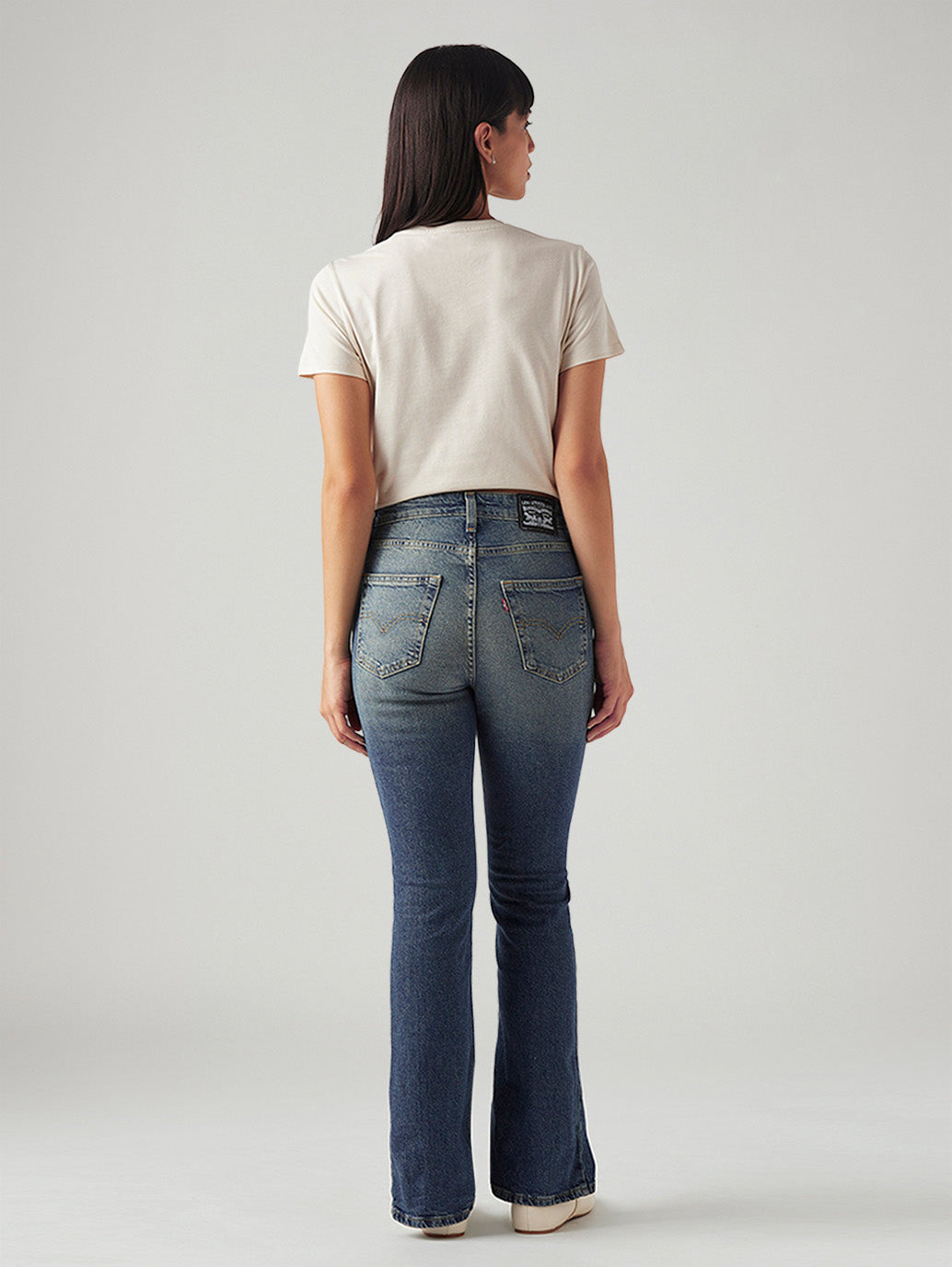 Women's 725 Blue Bootcut Fit High Rise Jeans - Back View