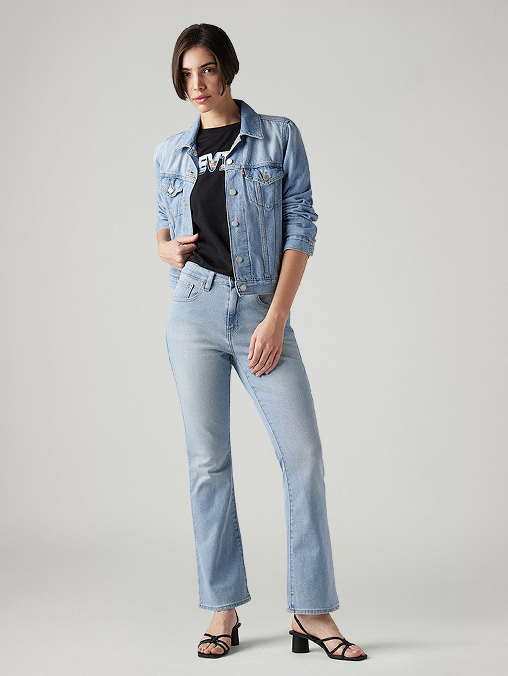 Women's 725 Light Blue Bootcut Fit High Rise Jeans