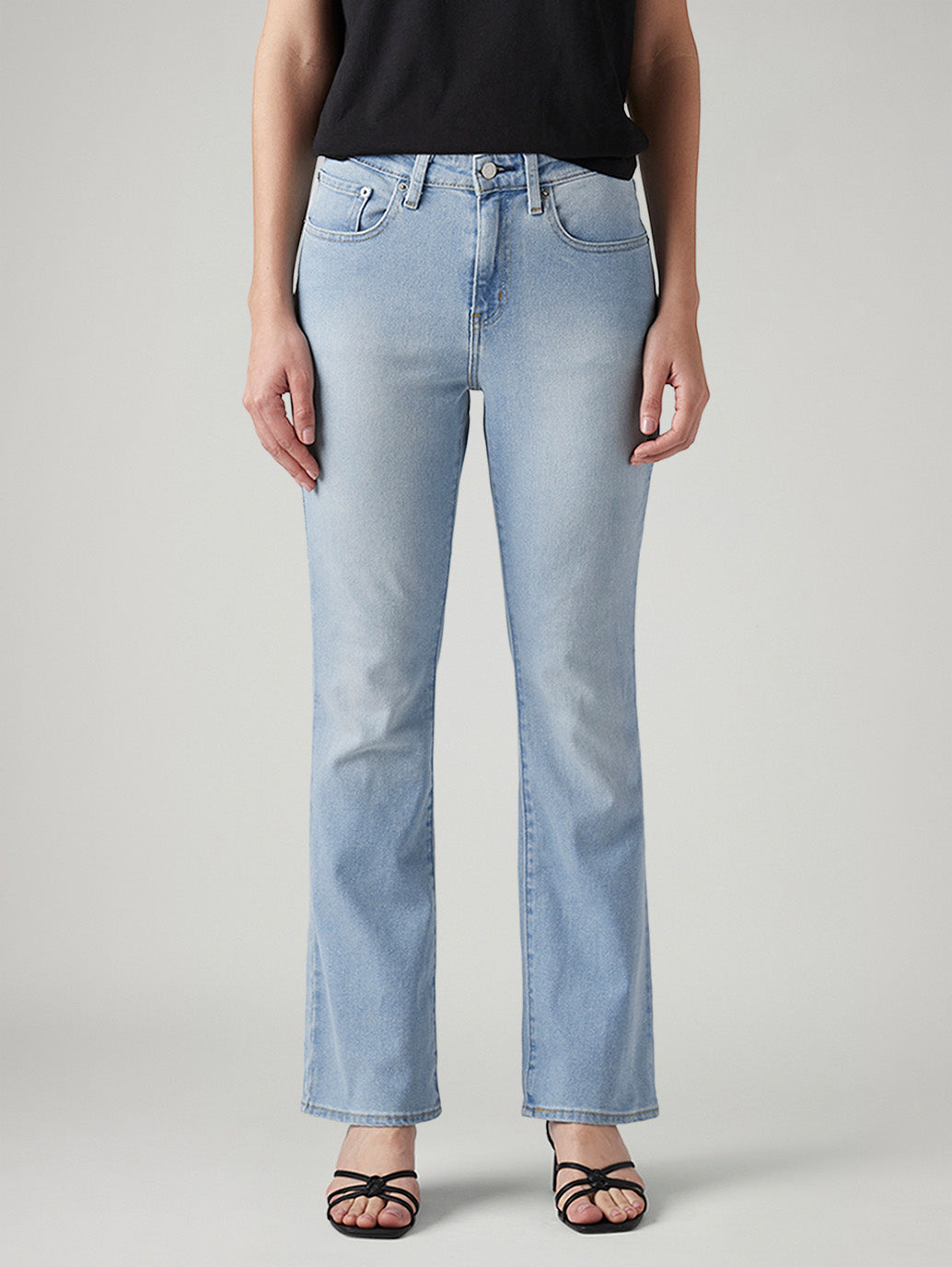 Women's 725 Light Blue Bootcut Fit High Rise Jeans - Front View