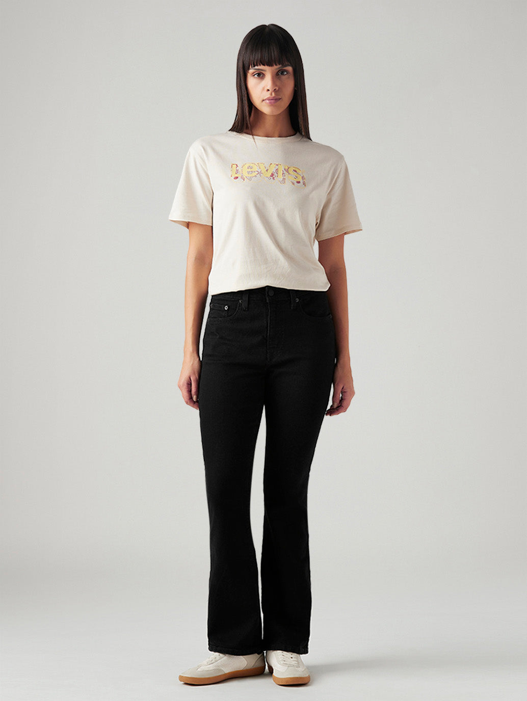 Women's 725 Black Bootcut Fit High Rise Jeans - Front View