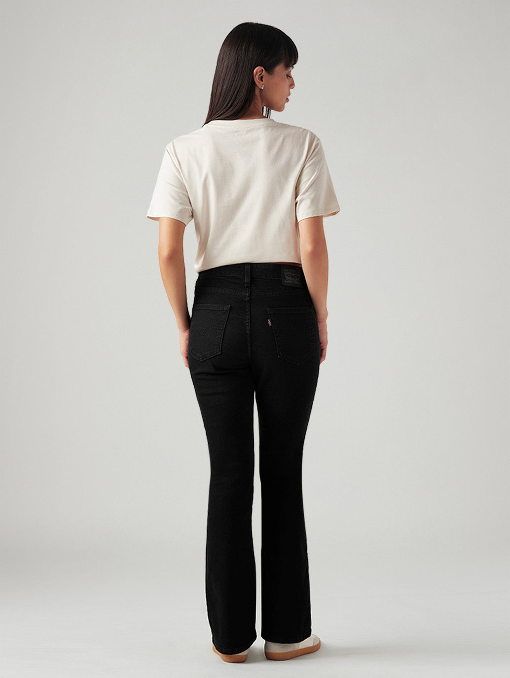 Women's 725 Black Bootcut Fit High Rise Jeans - Back View