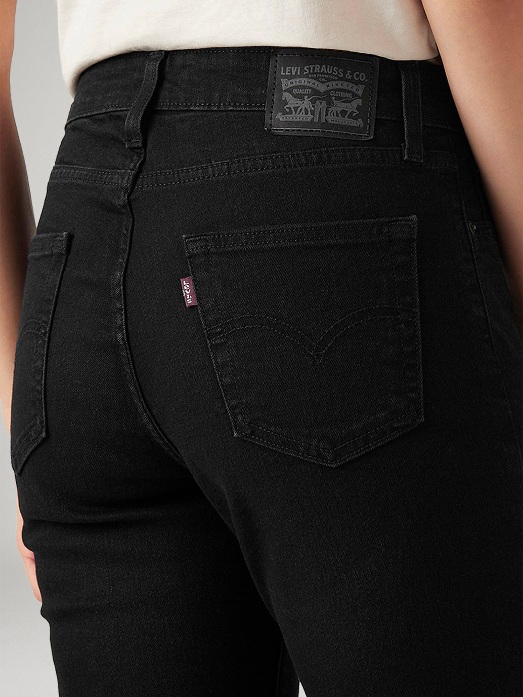 Women's 725 Black Bootcut Fit High Rise Jeans - Detail View