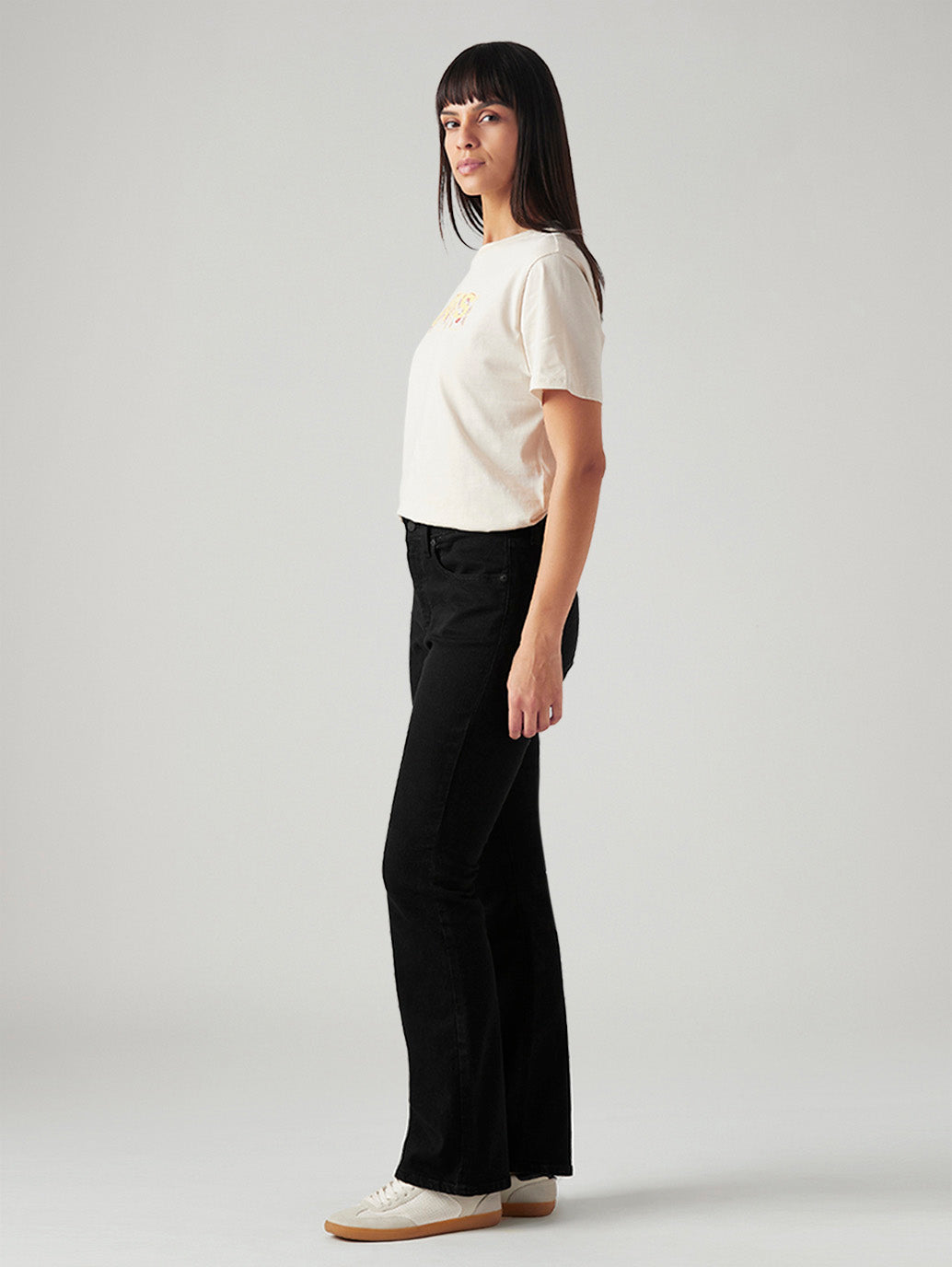 Women's 725 Black Bootcut Fit High Rise Jeans - Side View