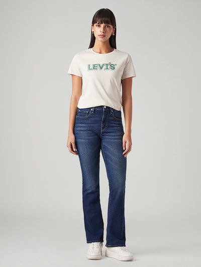 Women's 725 Dark Blue Bootcut Fit High Rise Jeans-image-41