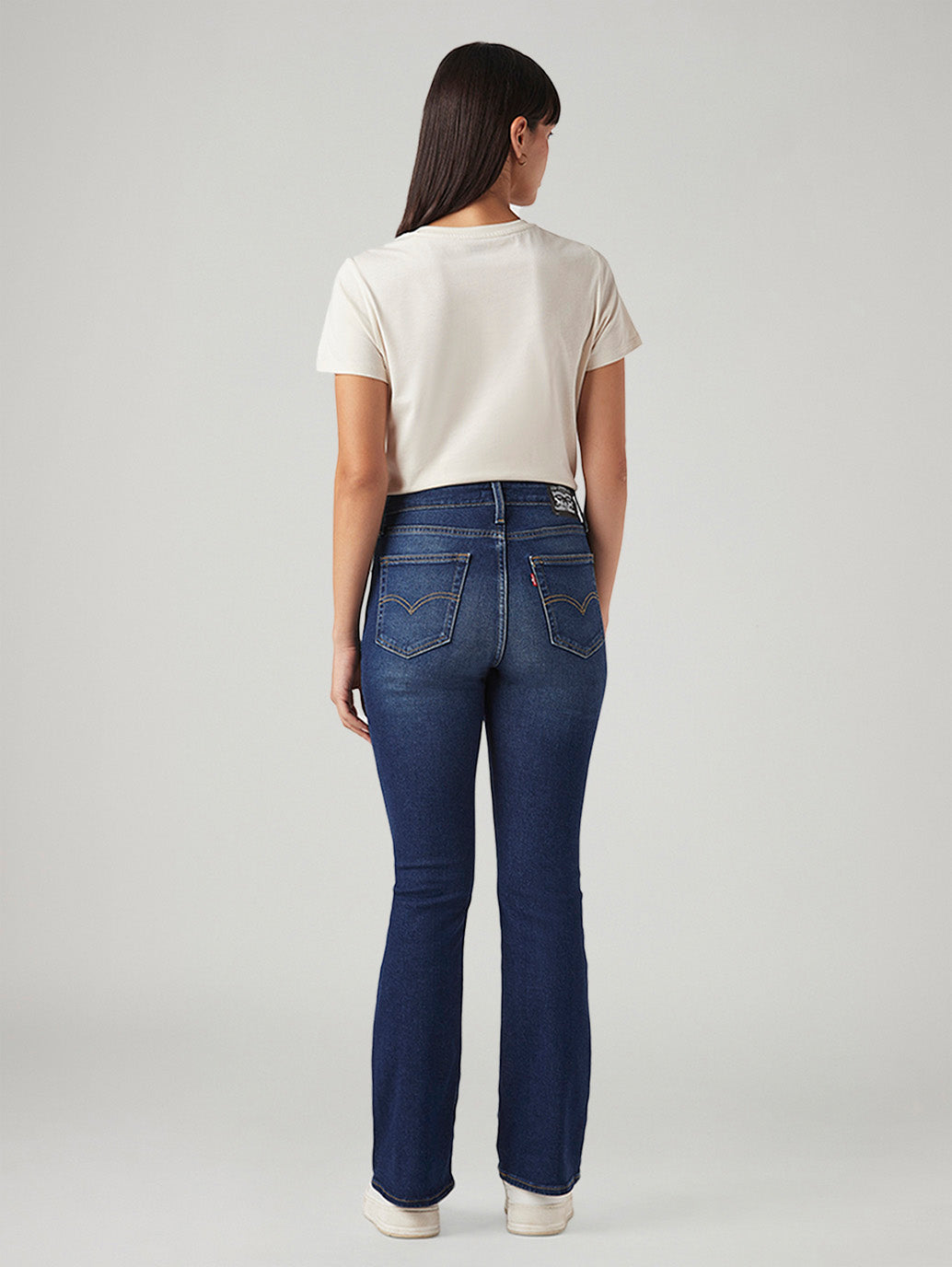 Women's 725 Dark Blue Bootcut Fit High Rise Jeans - Back View