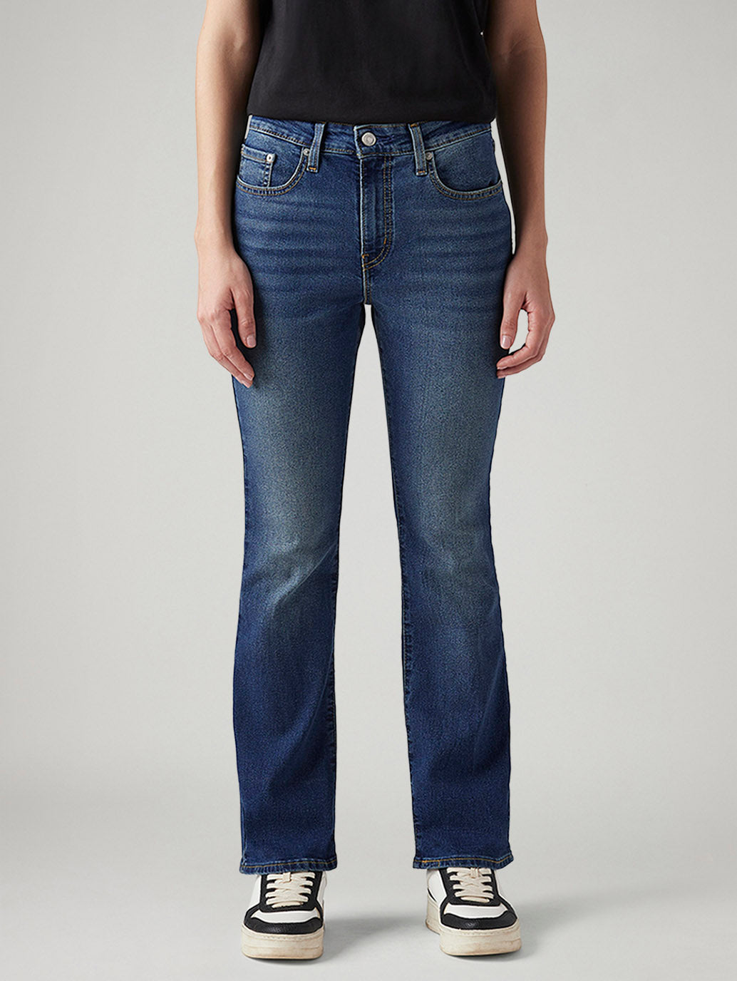 Women's 725 Blue Bootcut Fit High Rise Tinted Jeans - Front View