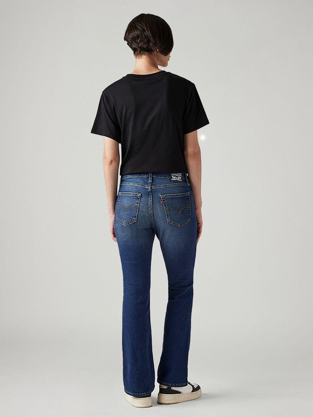 Women's 725 Blue Bootcut Fit High Rise Tinted Jeans - Back View