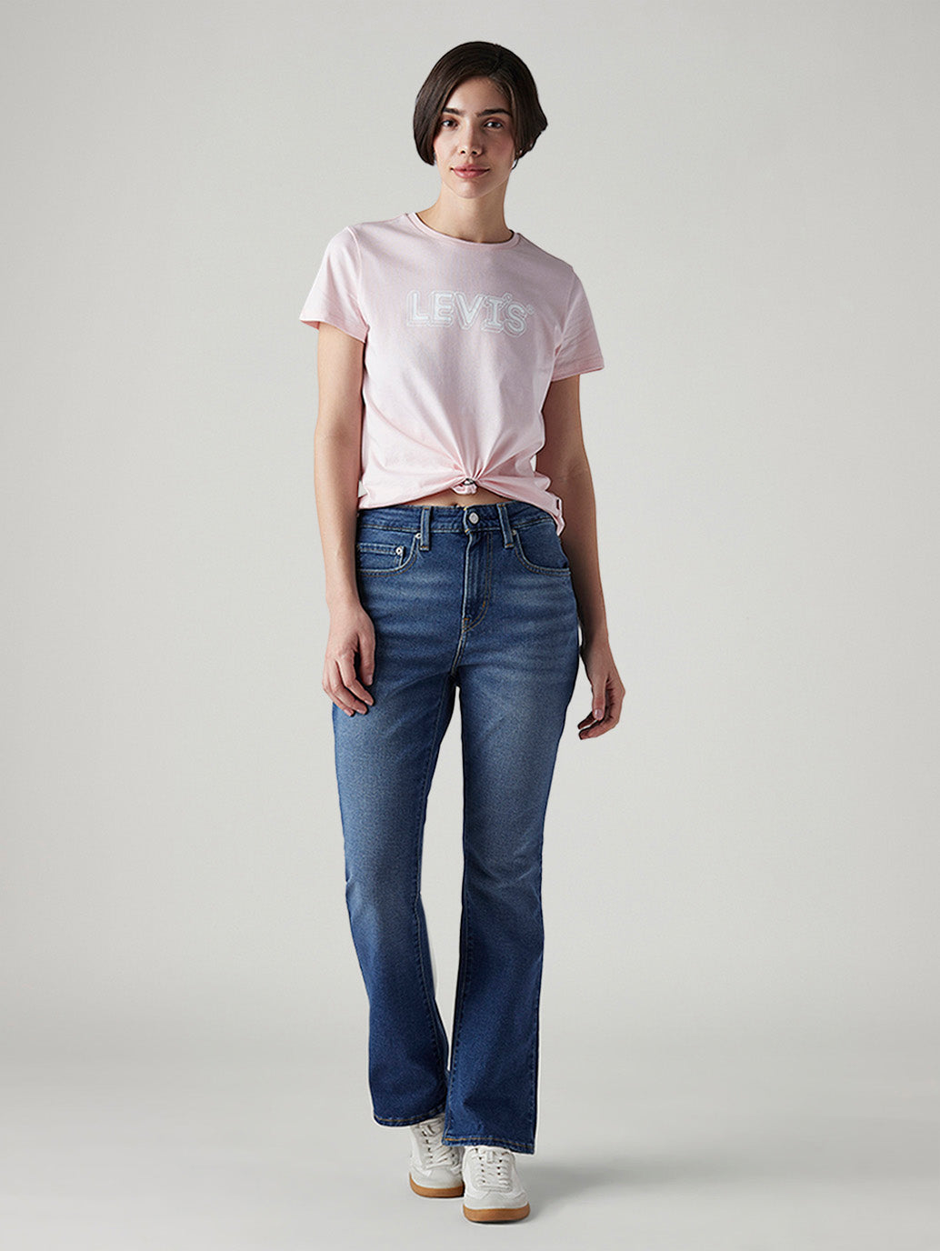 Women's 725 Blue Bootcut Fit High Rise Jeans - Styleshot View