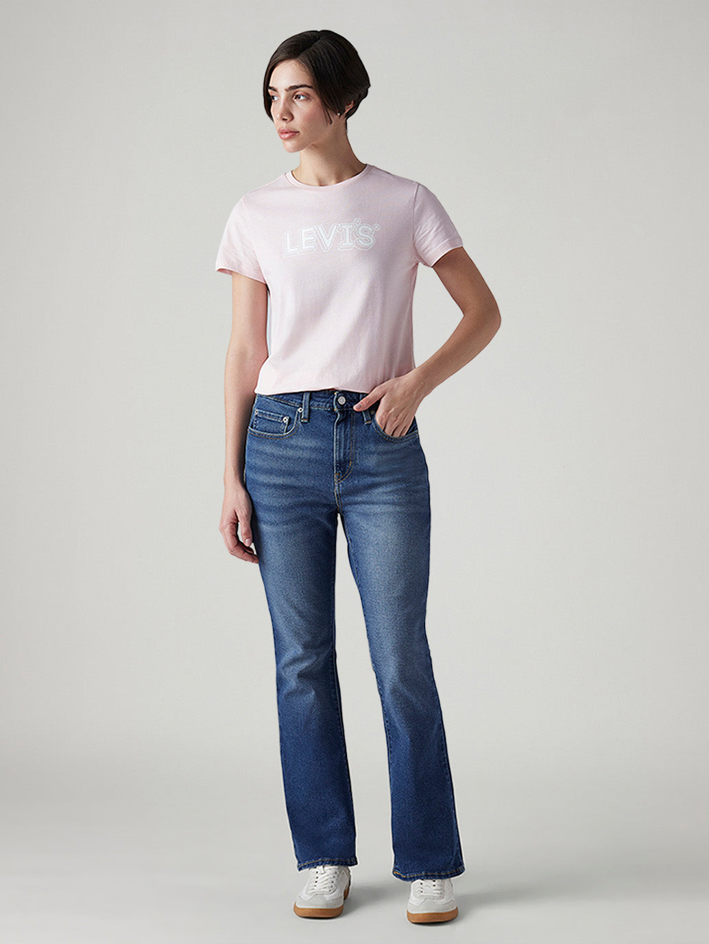 Women's 725 Med Indigo Bootcut Fit High Rise Jeans - Front View