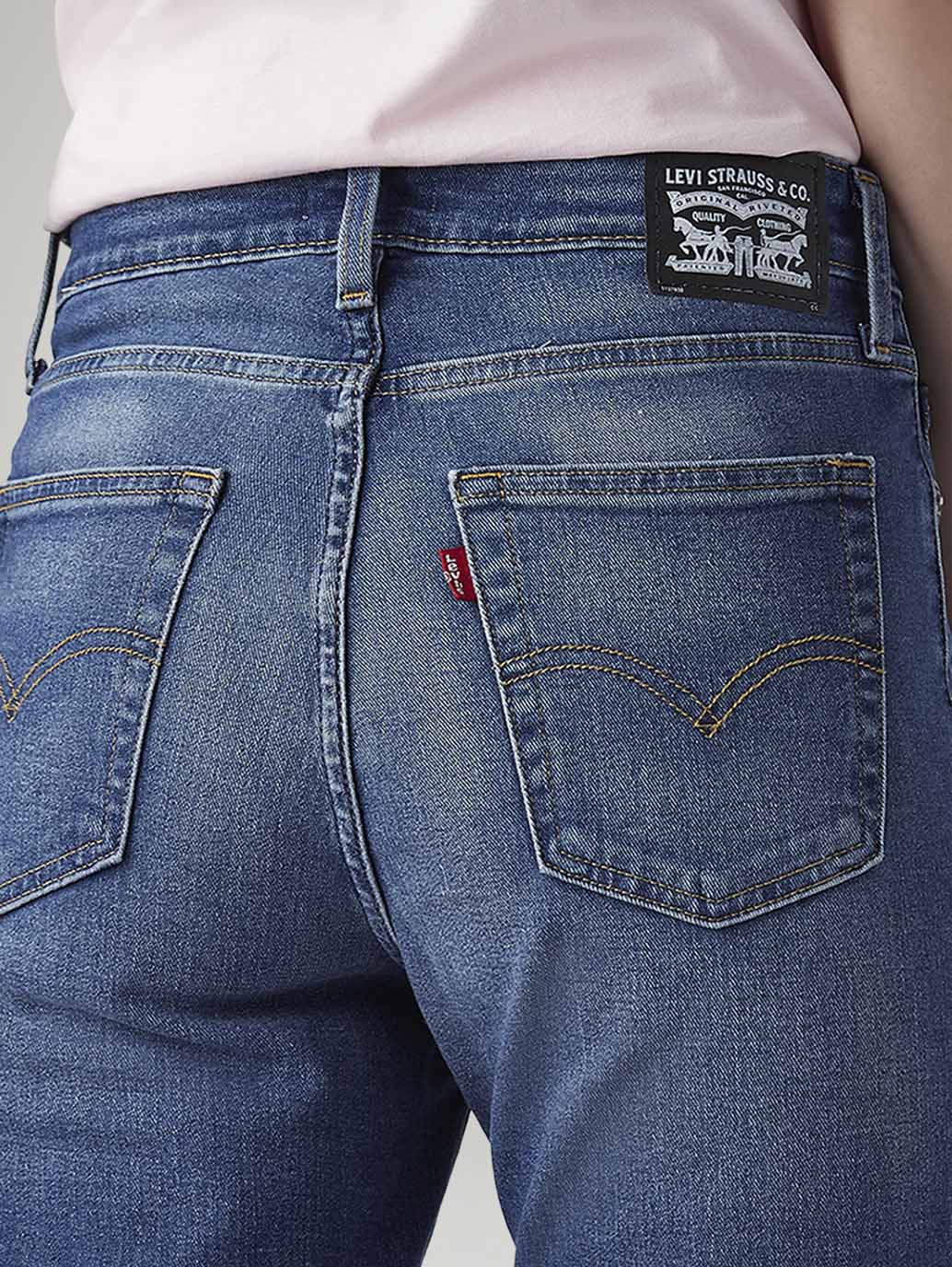 Women's 725 Med Indigo Bootcut Fit High Rise Jeans - Detail View