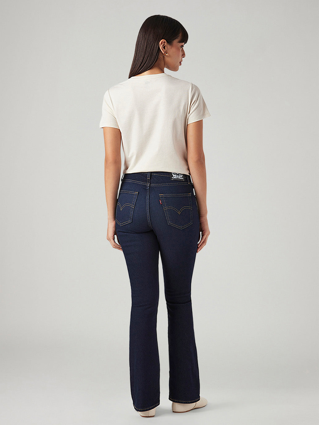 Women's 725 Navy Bootcut Fit High Rise Jeans - Back View