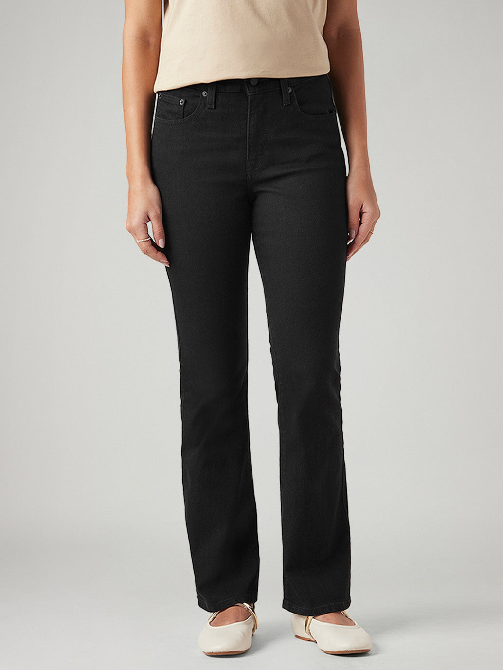 Women's 725 Black Bootcut Fit High Rise Jeans - Fron View
