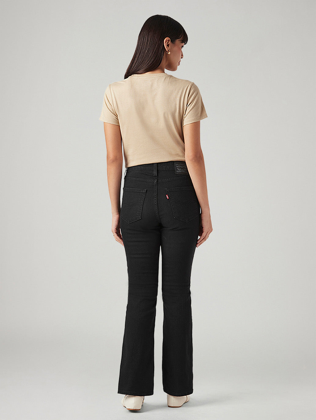 Women's 725 Black Bootcut Fit High Rise Jeans - Back View