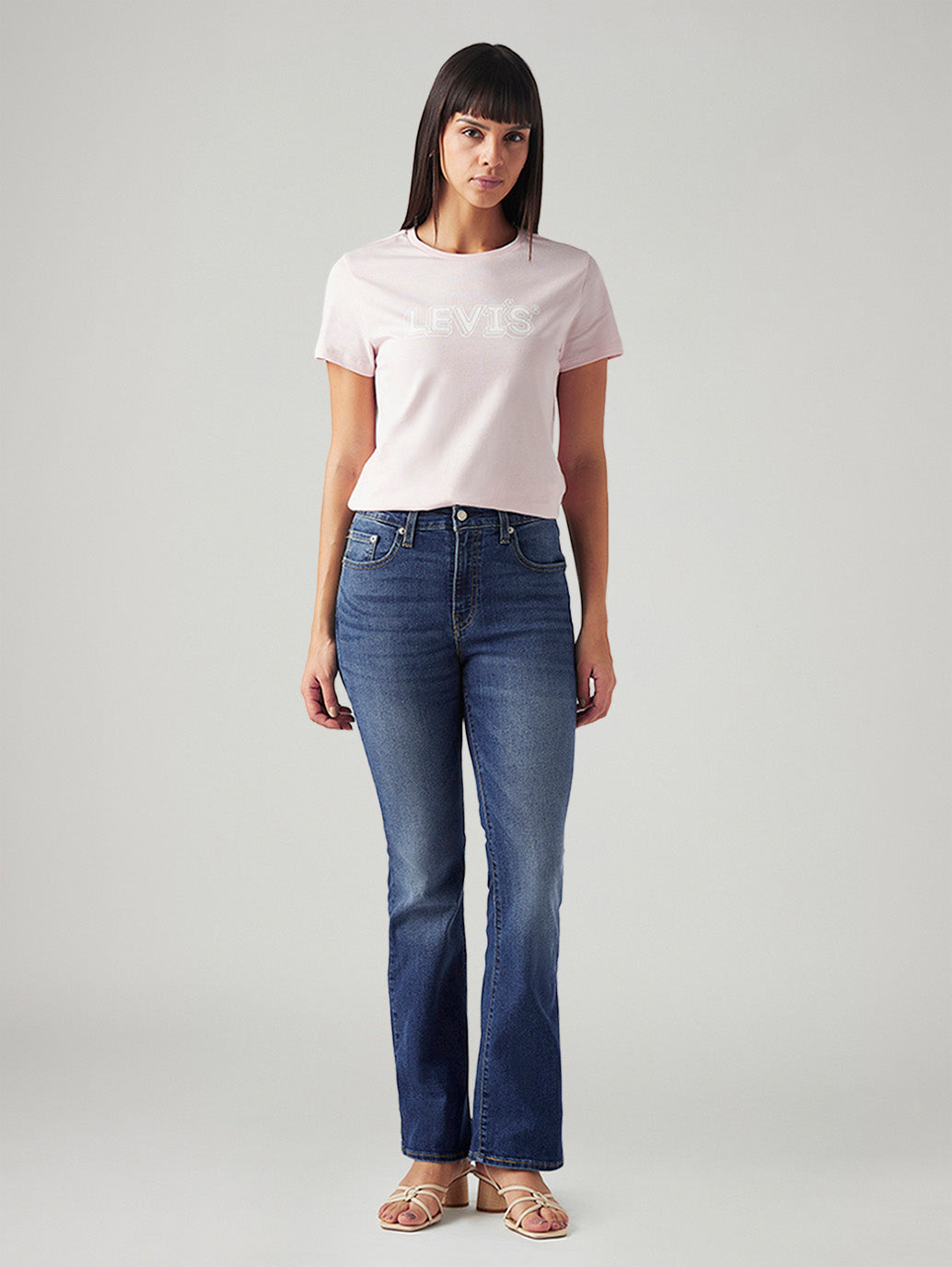 Women's 725 Med Indigo Bootcut Fit High Rise Jeans - Front View