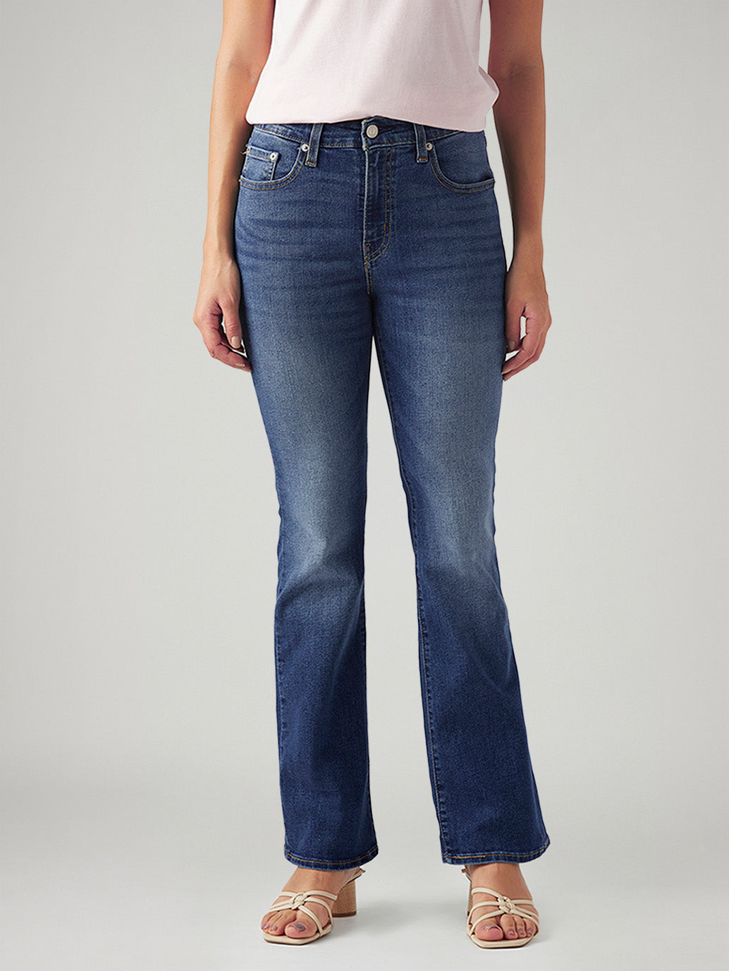 Women's 725 Med Indigo Bootcut Fit High Rise Jeans - Front View