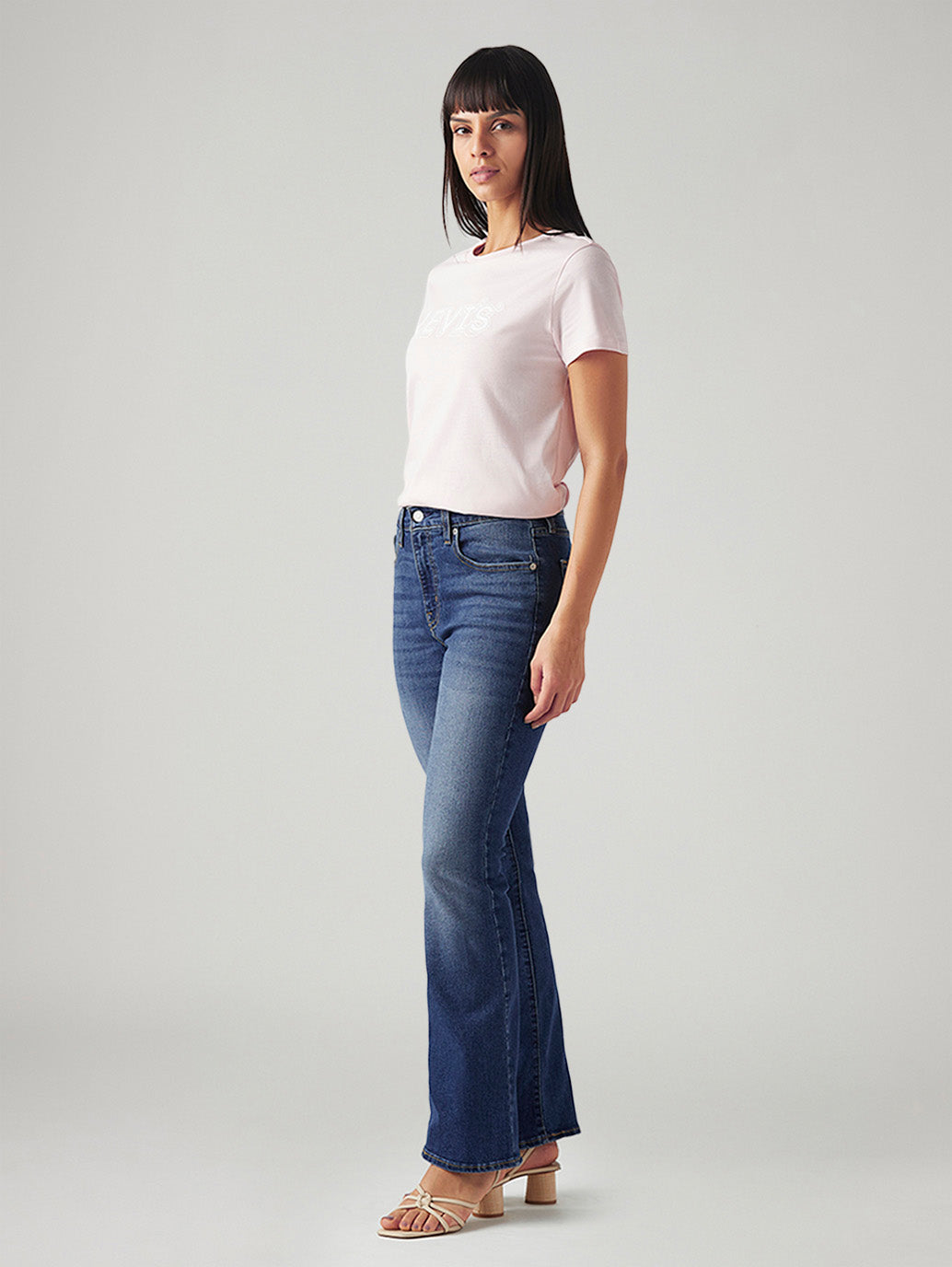 Women's 725 Med Indigo Bootcut Fit High Rise Jeans - Side View
