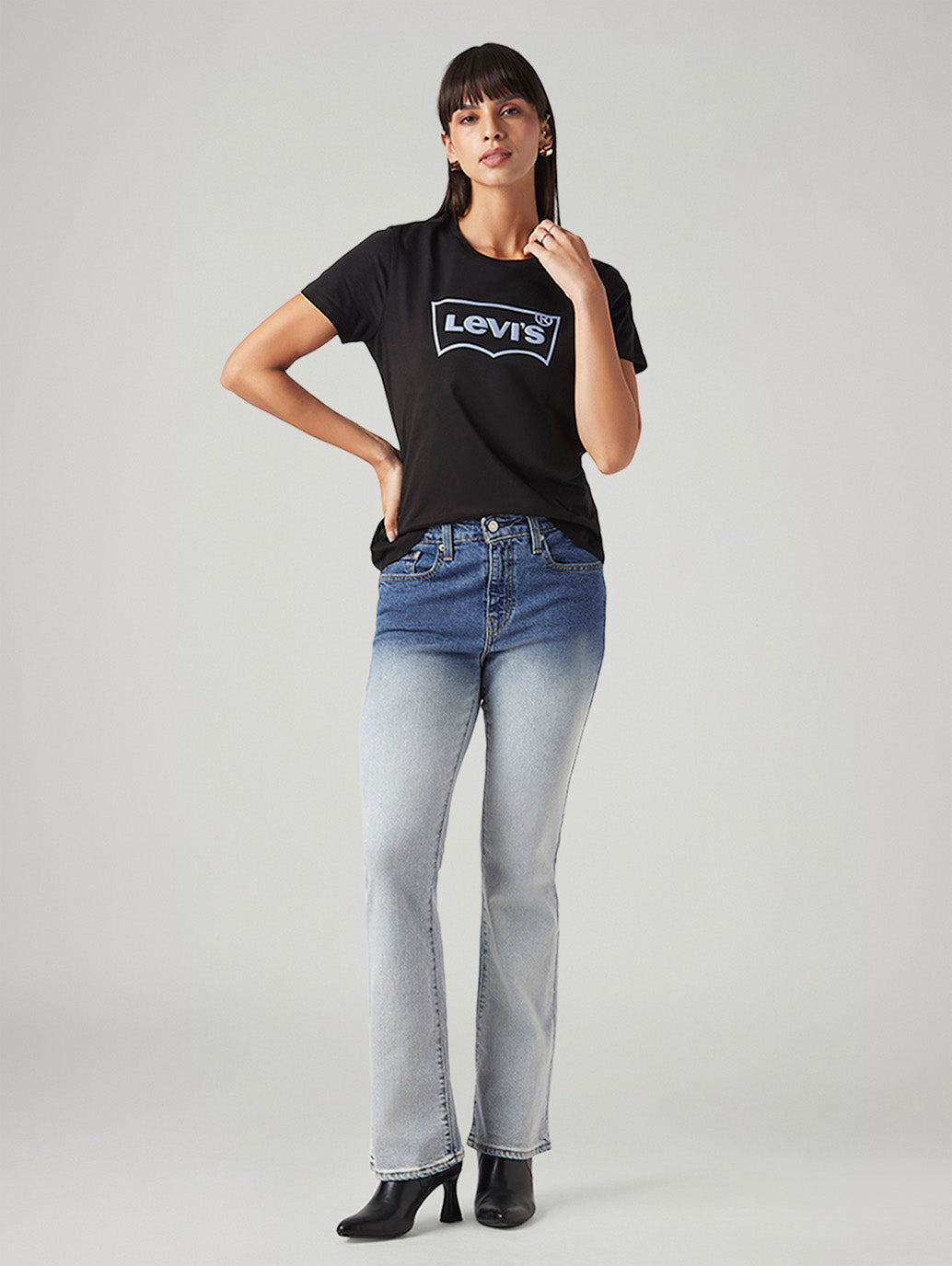 Women's 725 Light Blue Bootcut Fit High Rise Jeans