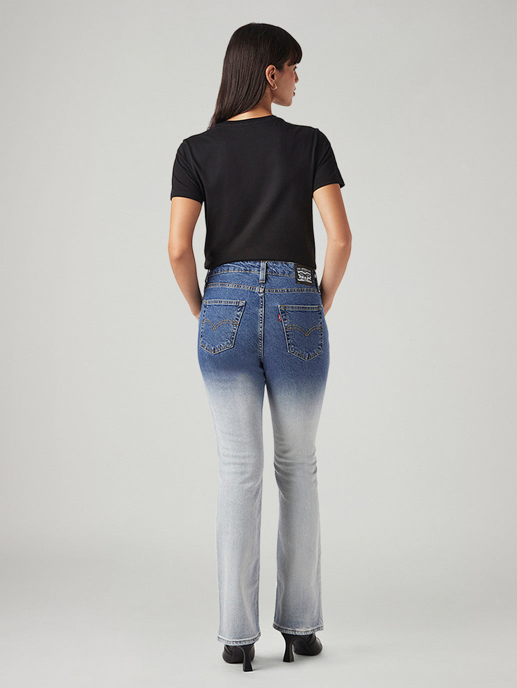 Women's 725 Light Blue Bootcut Fit High Rise Jeans - Back View