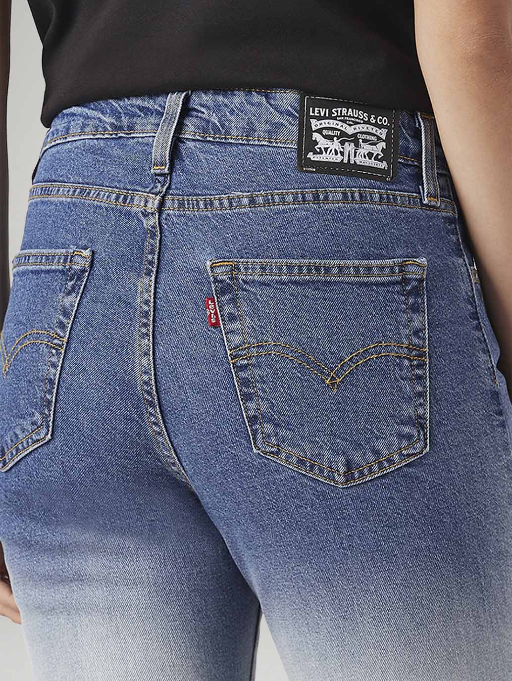 Women's 725 Light Blue Bootcut Fit High Rise Jeans - Detail View